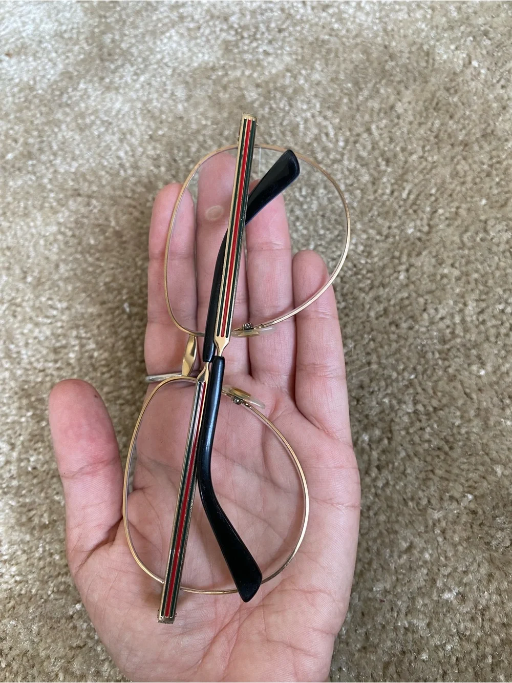 Gucci GG0138S Authentic Gucci GG0138S 003 Gold Wire Eyeglass Frames Full-Rim Avi